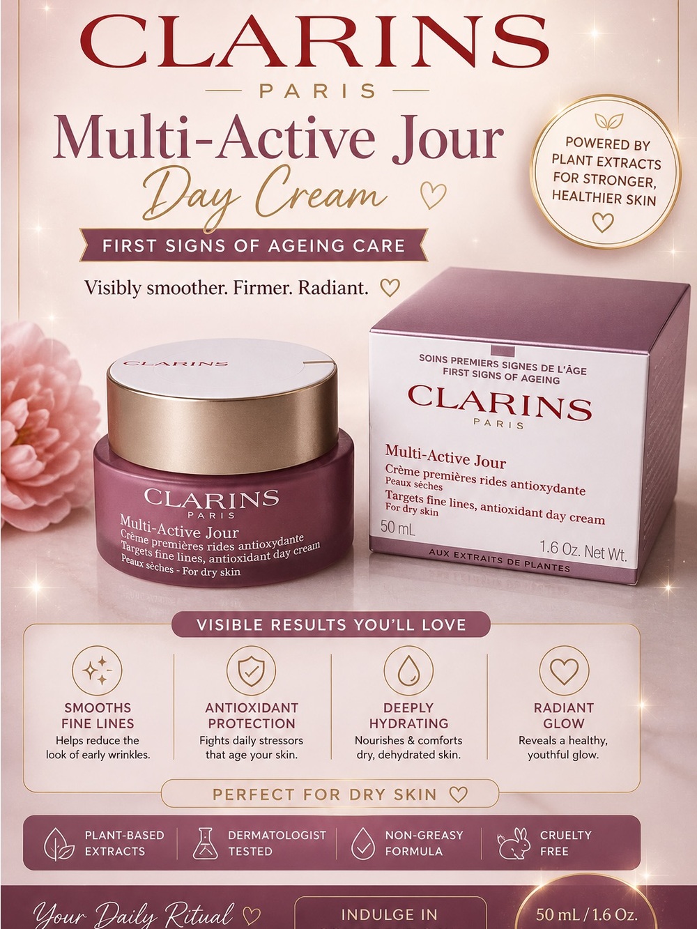 Clarins Multi-Active Jour Day Cream — Pink and Gold